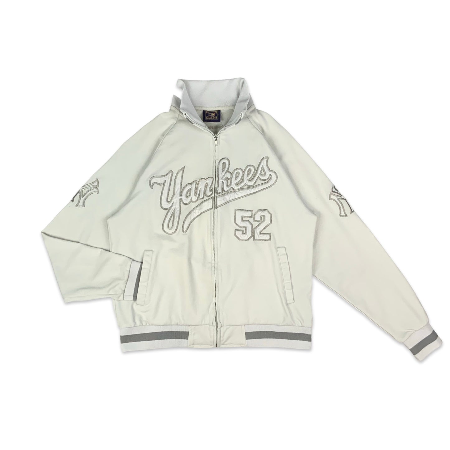 90s White & Silver Yankees Jacket M L