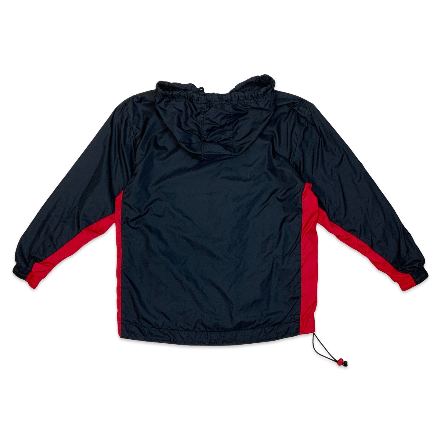 Y2K Nike Windbreaker with Double Zip Black Red XS 6 8 10