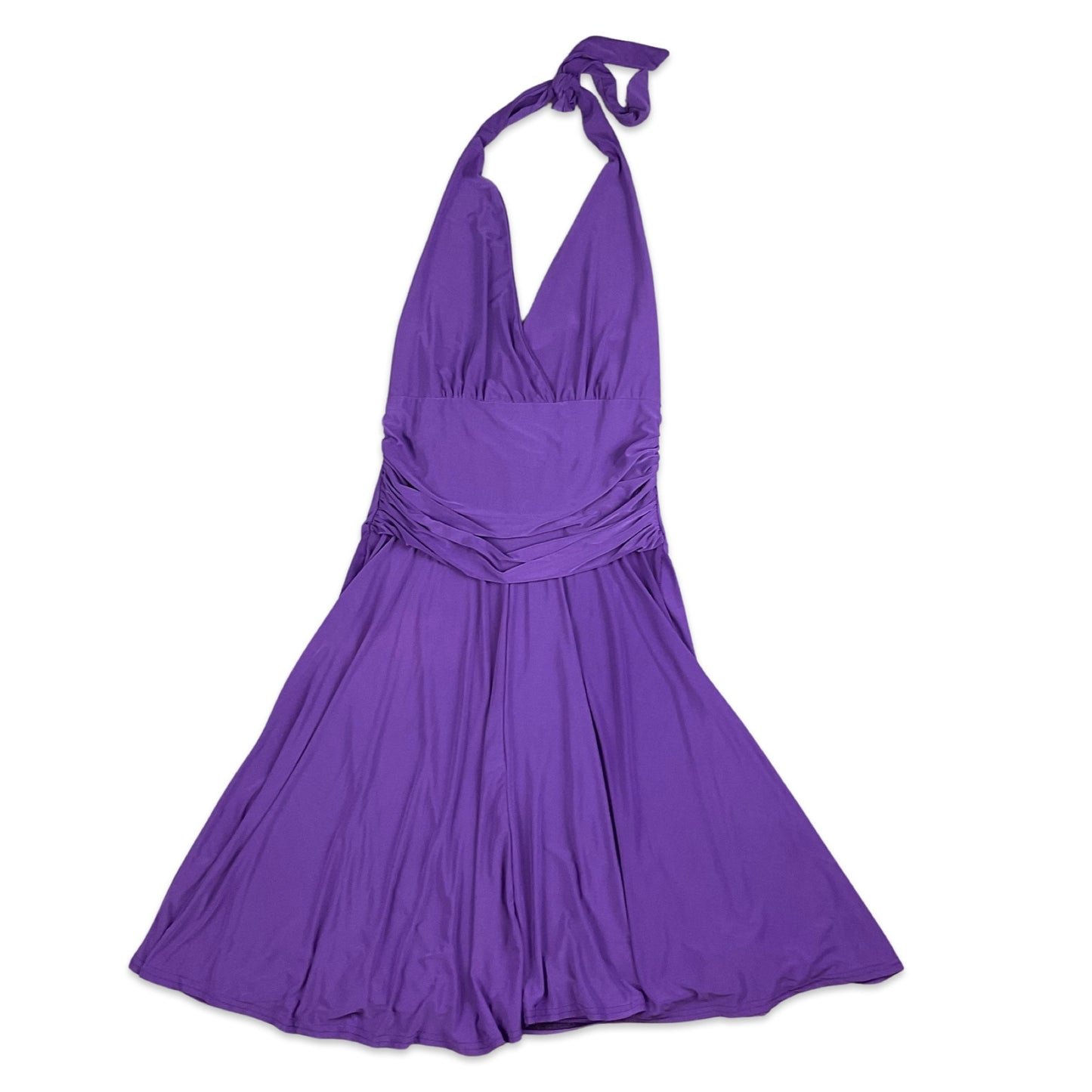 Vintage Y2K Purple Halter Neck Dress 8 10