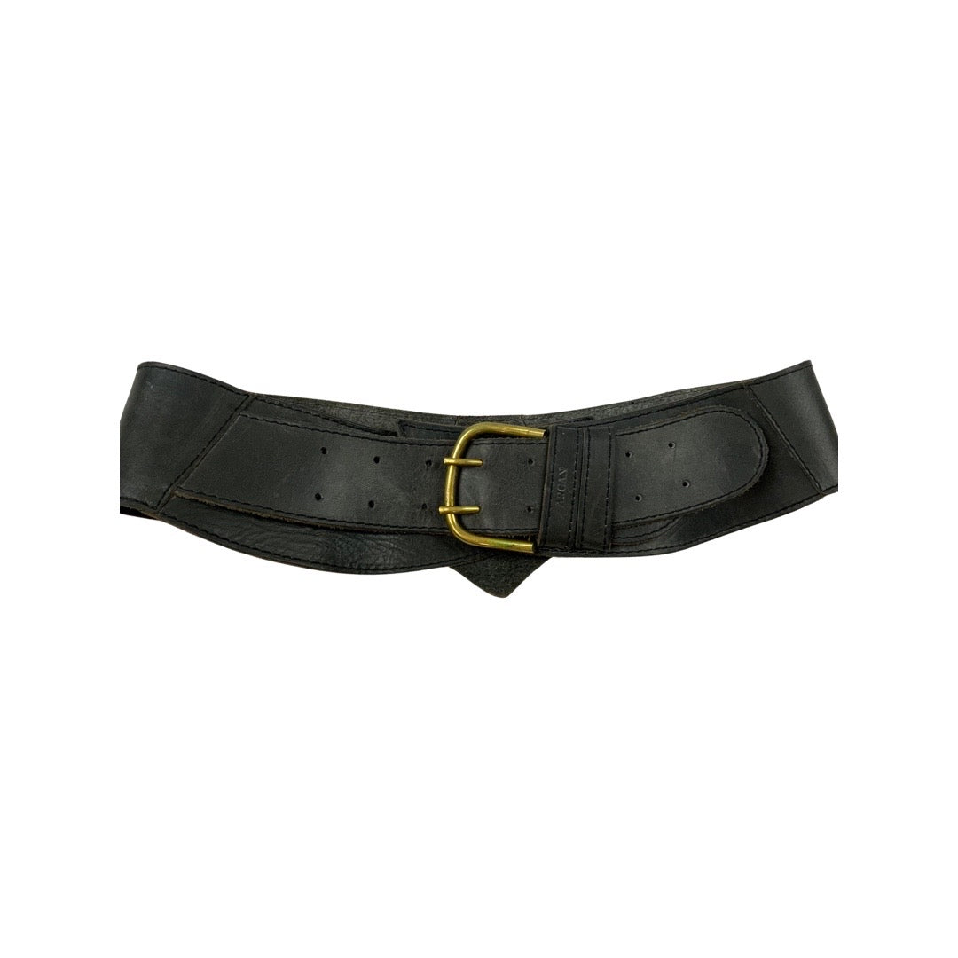 Vintage Black V Shaped Leather Belt