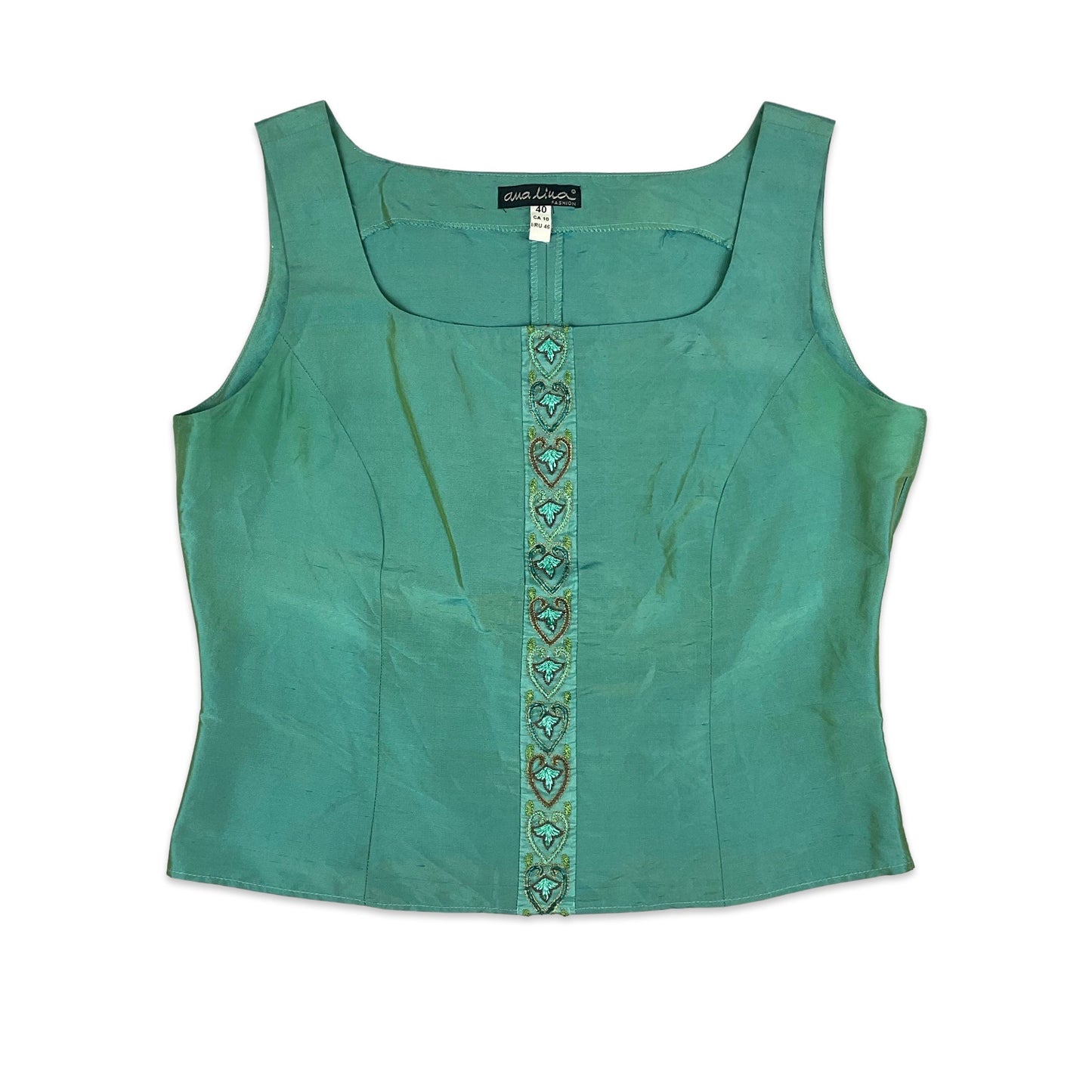 Vintage Blue Iridescent Bustier Corset Top 6 8 10