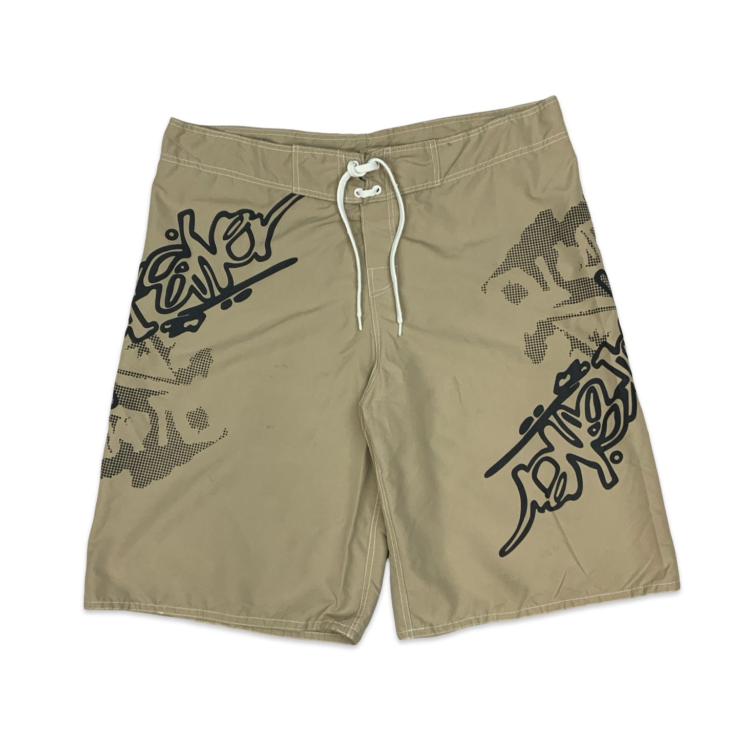 90s Beige & Black Quiksilver Shorts L