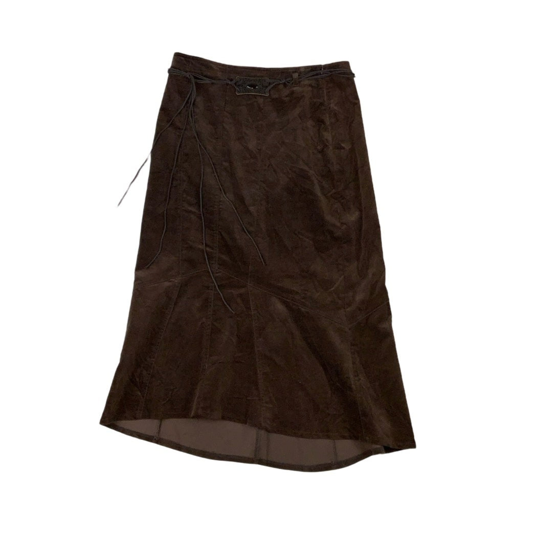 Vintage Y2K ‘Yessica’ Brown Asymmetric Midi Skirt 10 12