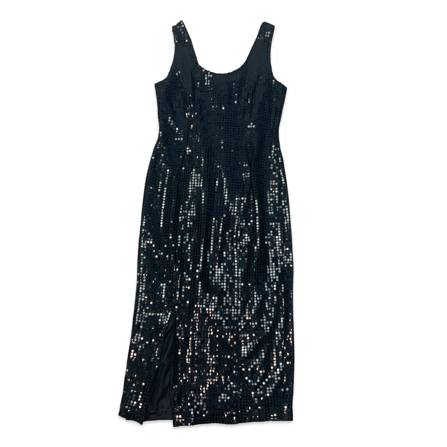 Vintage Black Sequin Maxi Dress