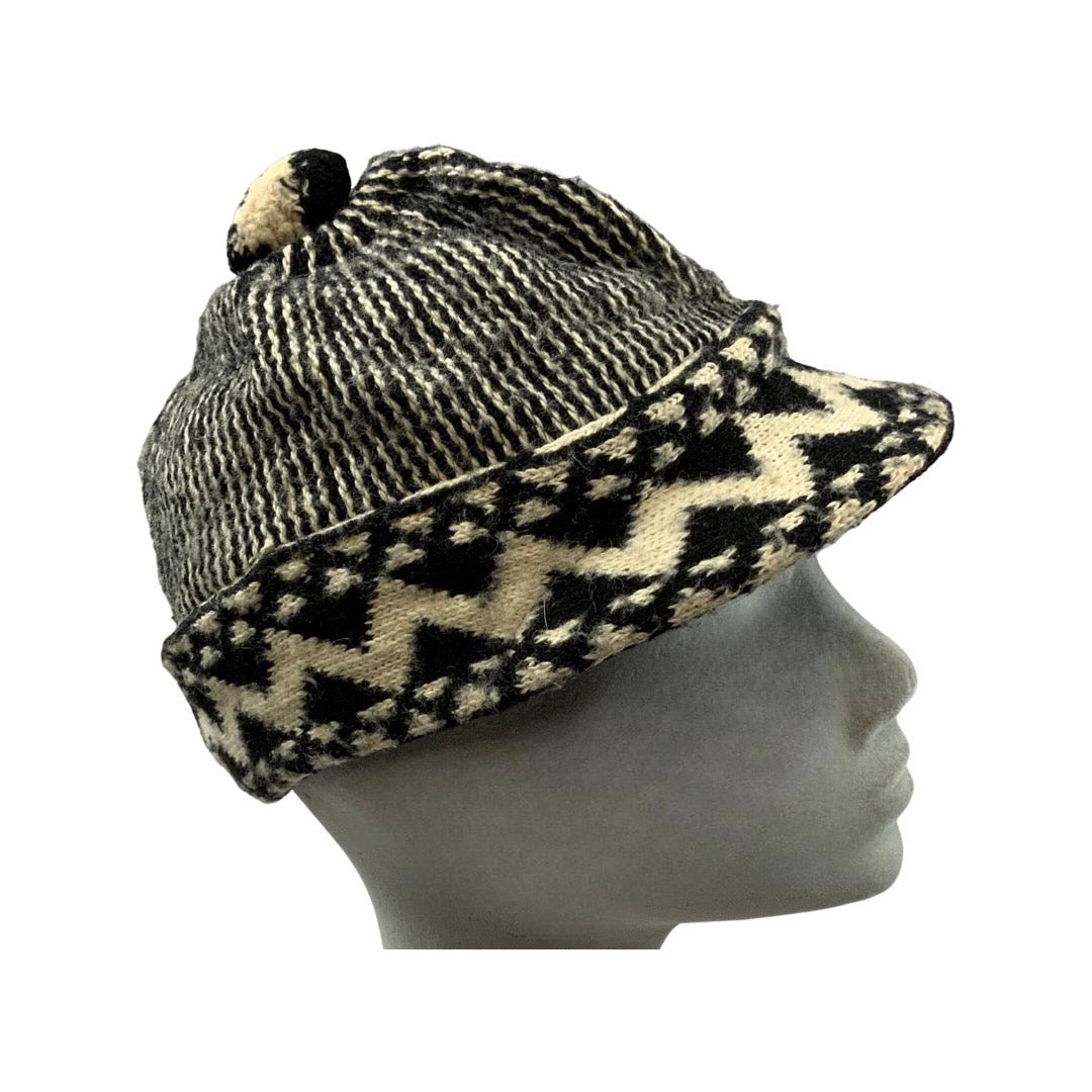 Vintage Peaked Knitted Wool Hat