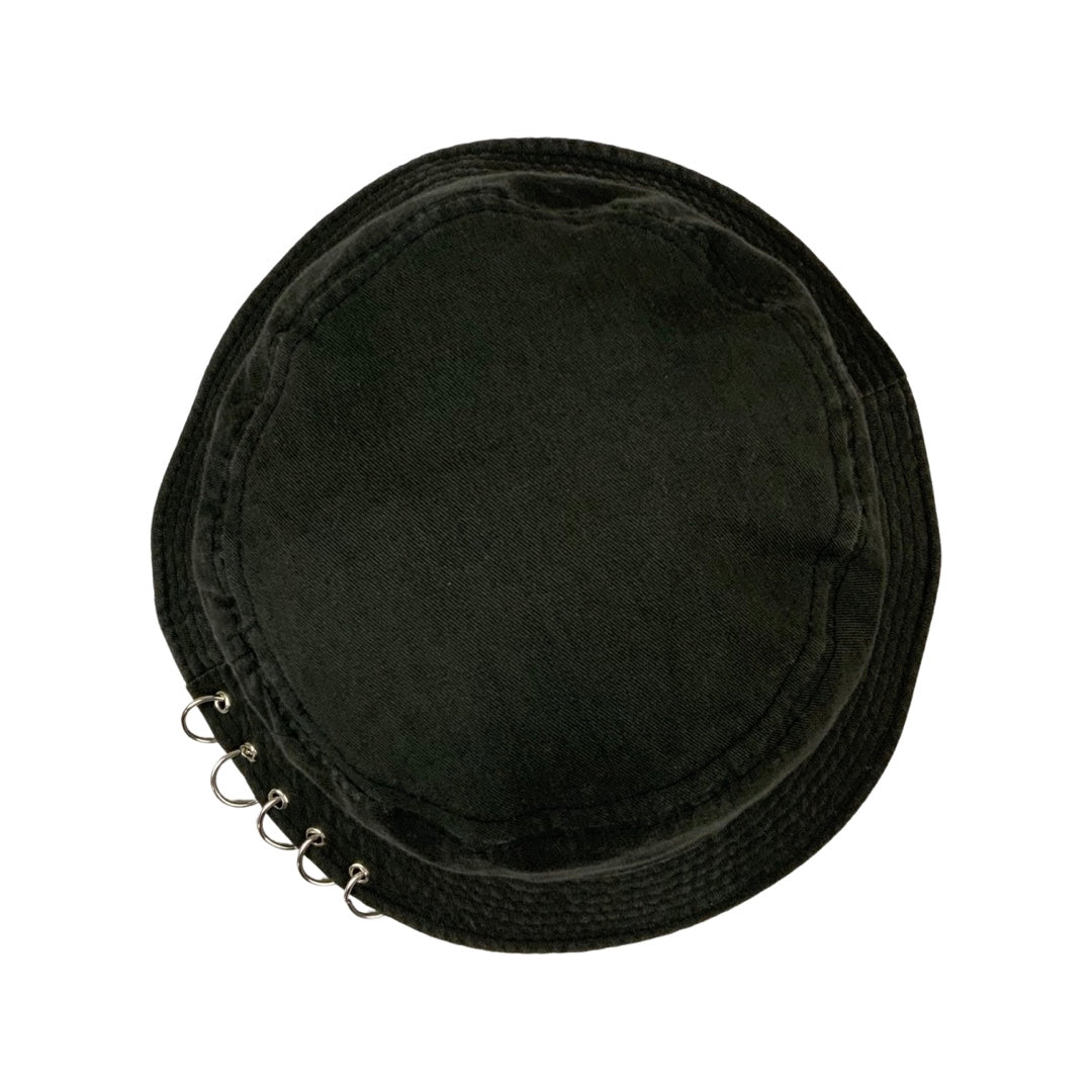 Vintage Black With Hoop Detail Bucket Hat