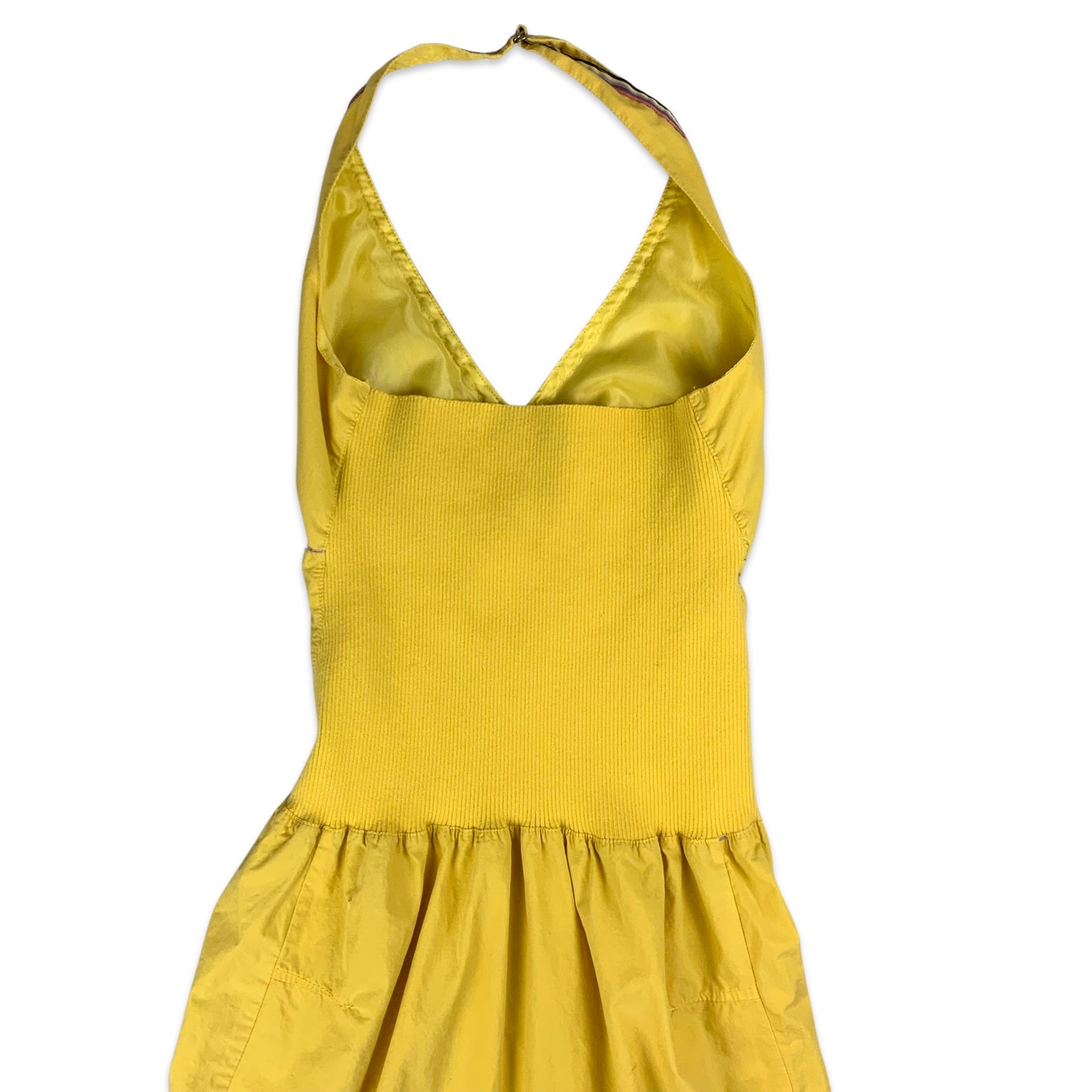 90s Yellow Halterneck Dress 8 10 12