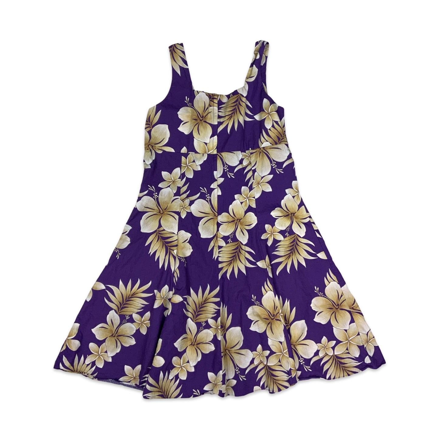 Vintage Purple & Beige Floral Summer Dress 10