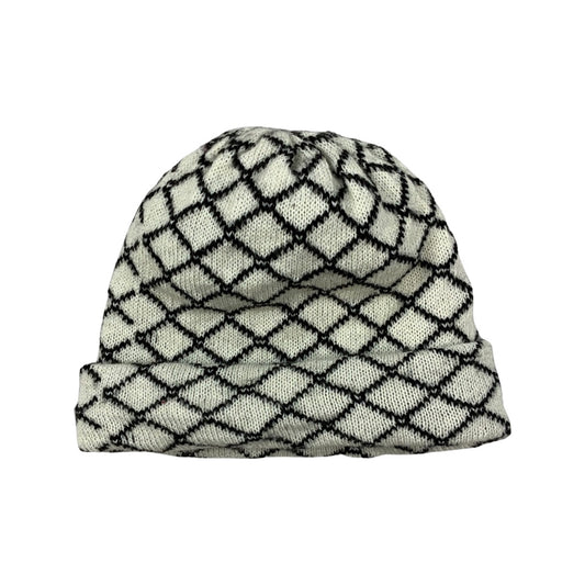 Vintage Checked Pattern Knitted Wool Hat