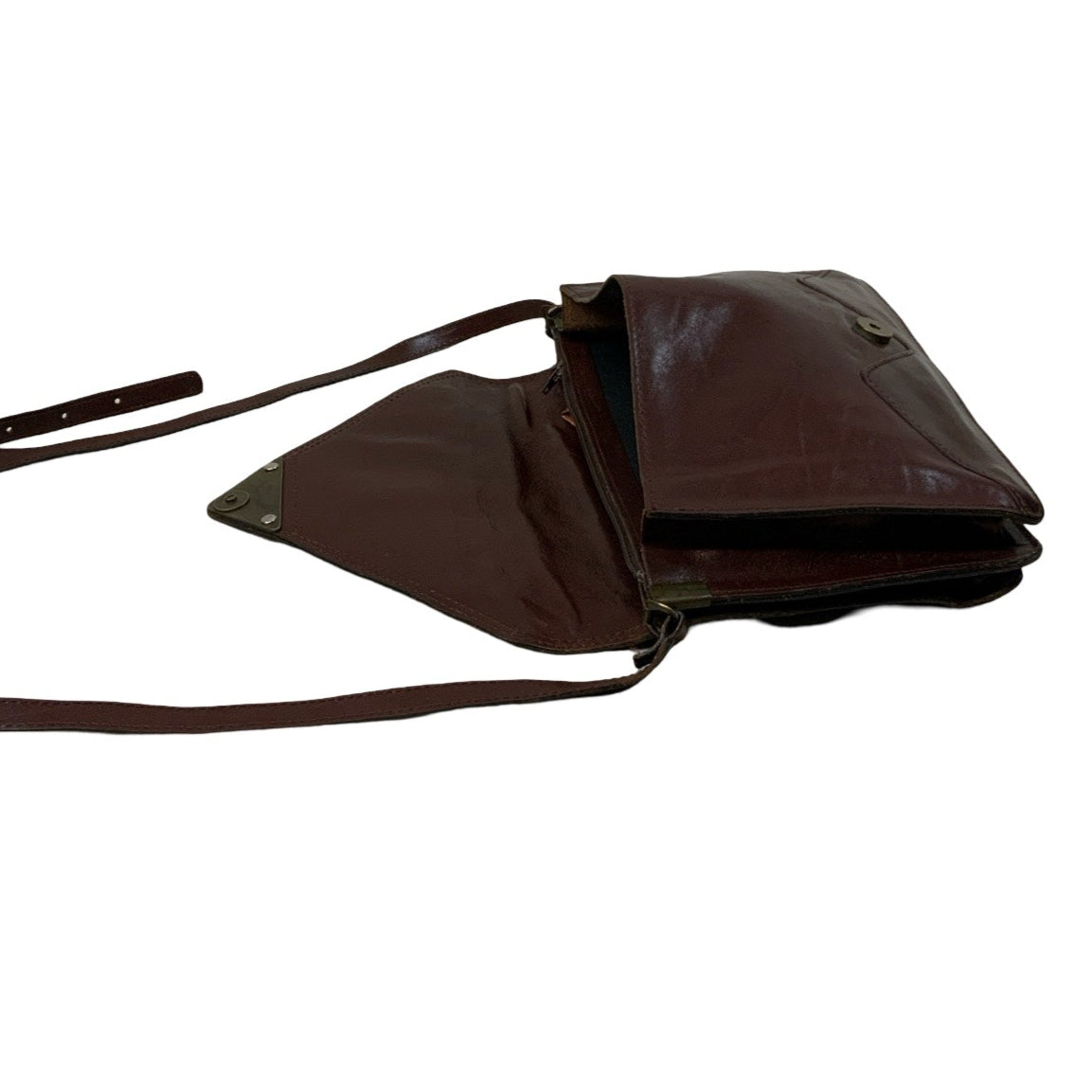 Vintage ‘La Donna’ Brown Leather Crossbody Handbag