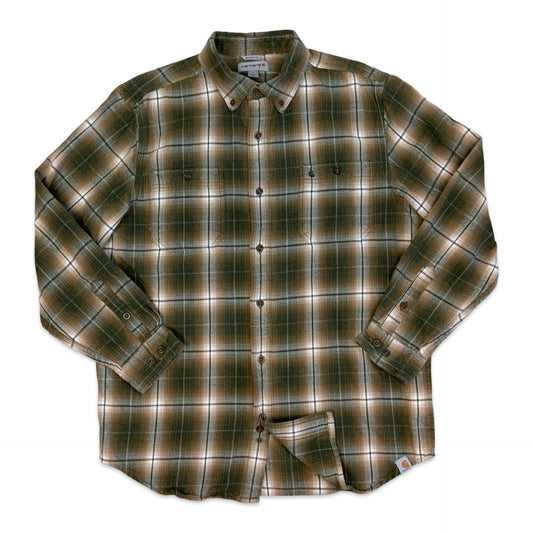 Carhartt Khaki Plaid Flannel Shirt L