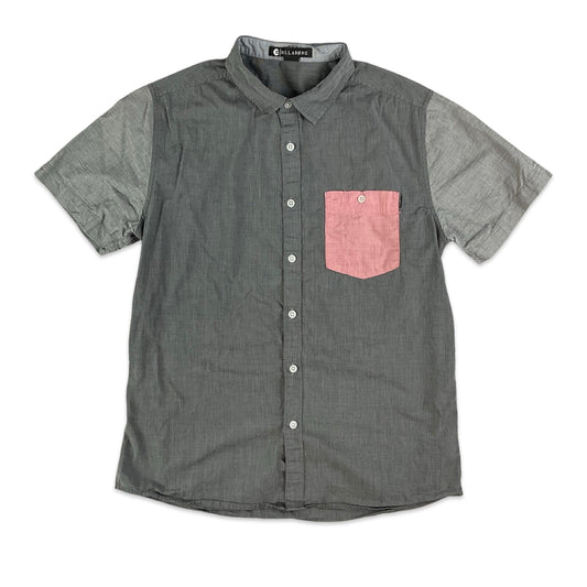 Billabong Grey & Pink Short Sleeve Shirt S M