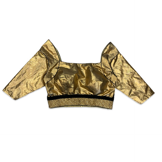 80s Gold & Black Crop Top 10