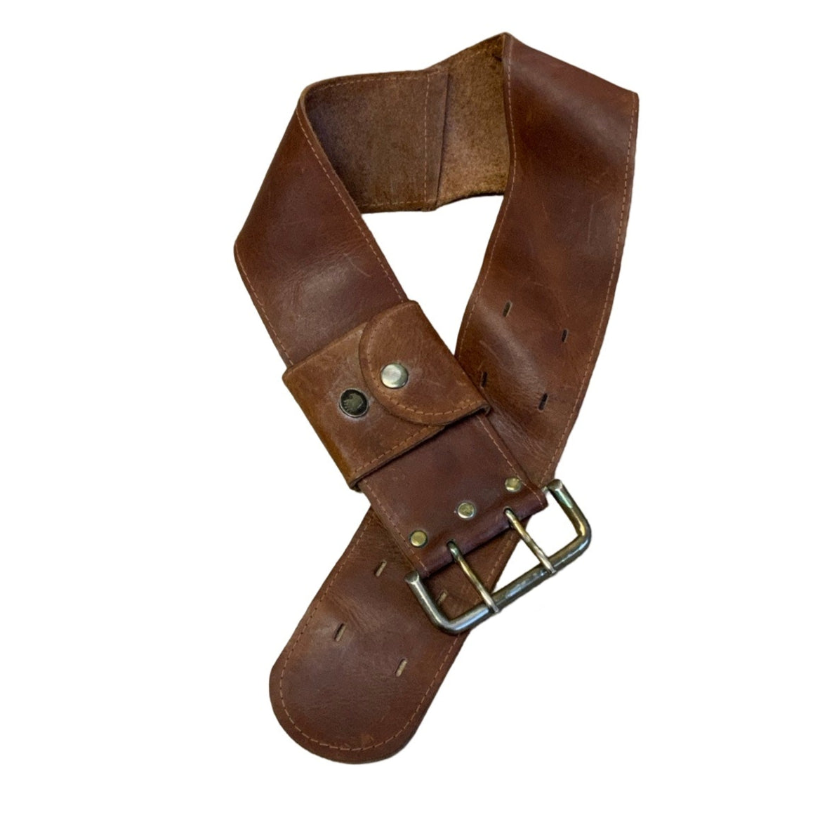 Vintage Brown Thick Suede Leather Western Belt