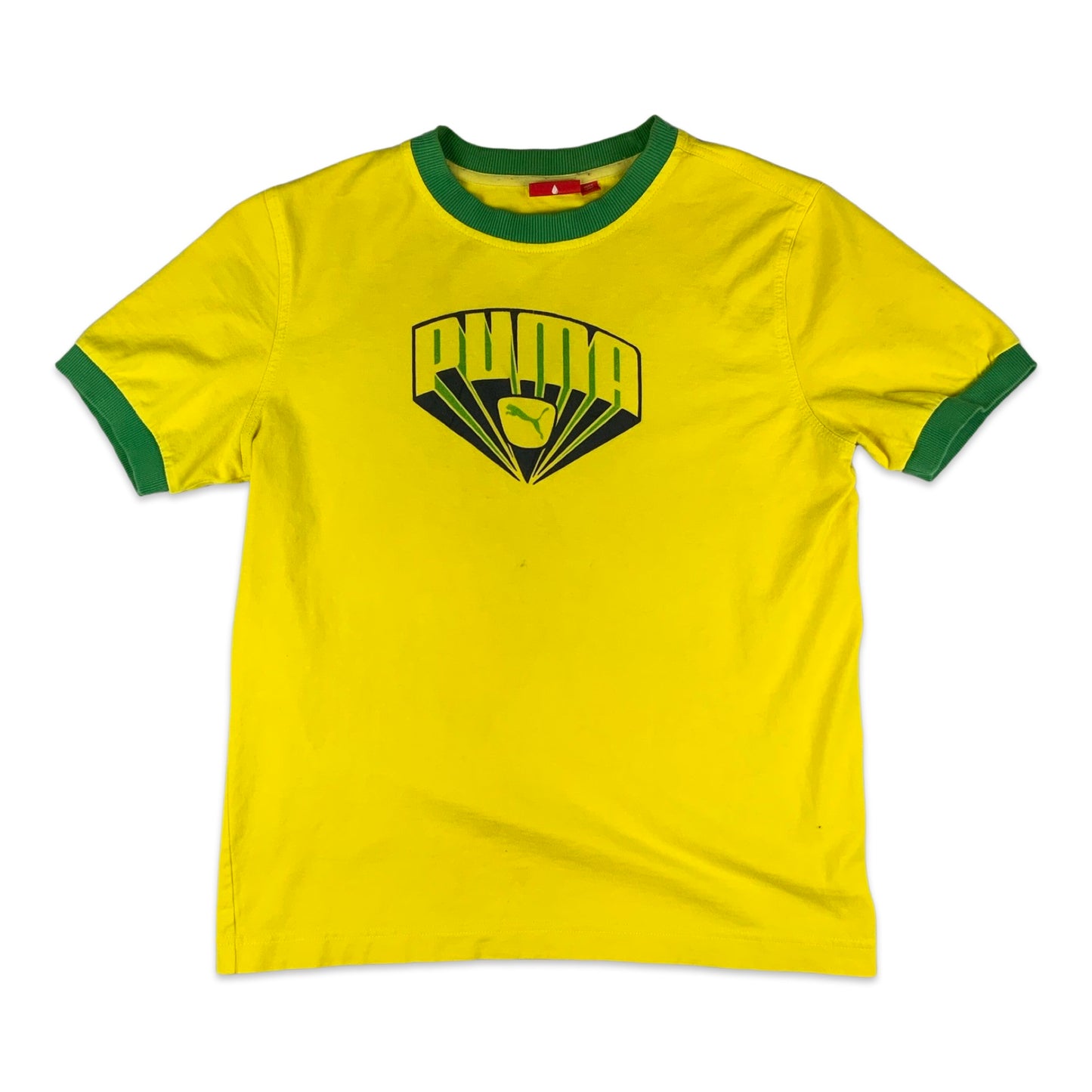 90s Yellow & Green Puma Tee S M