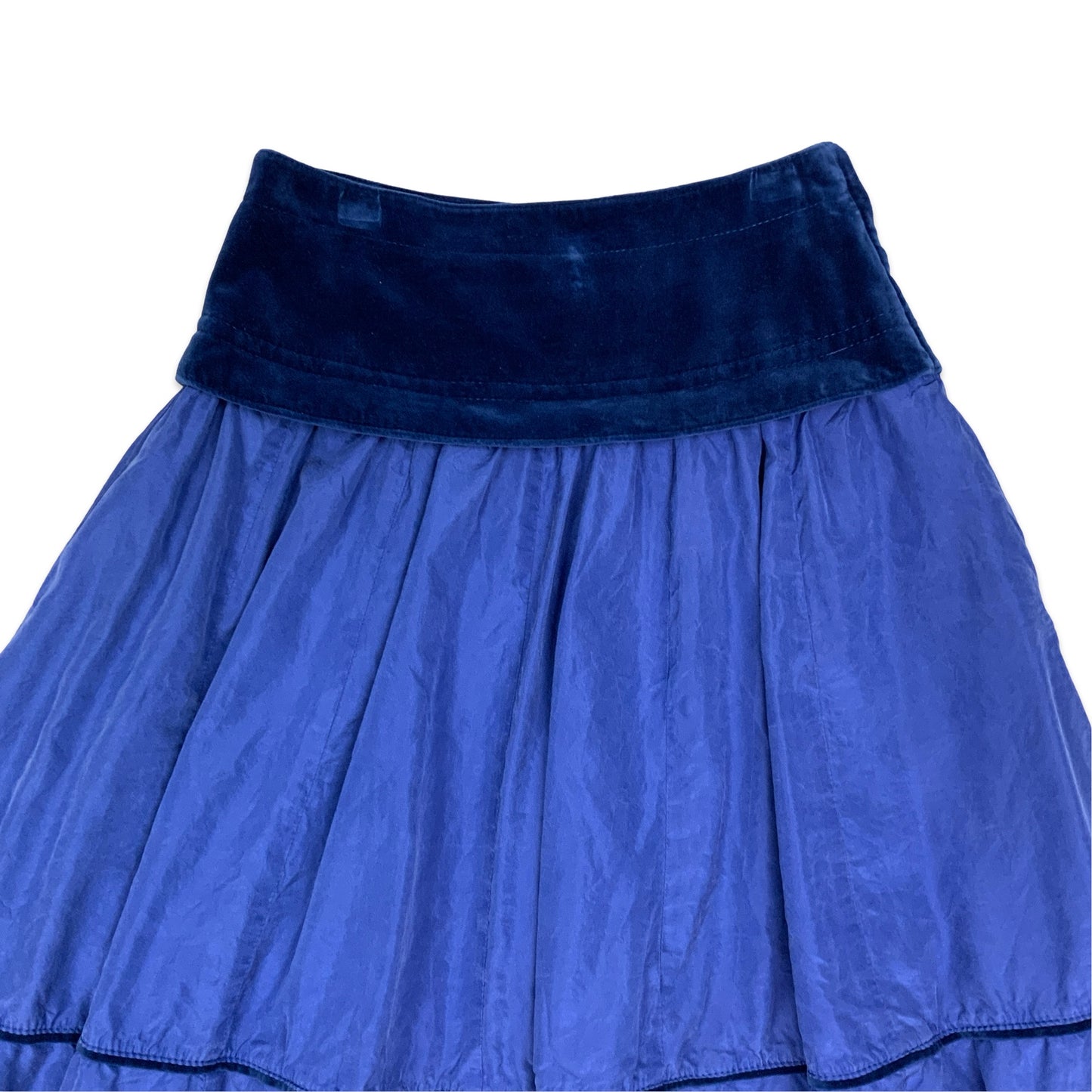 Vintage Blue Tiered Midi Skirt 8