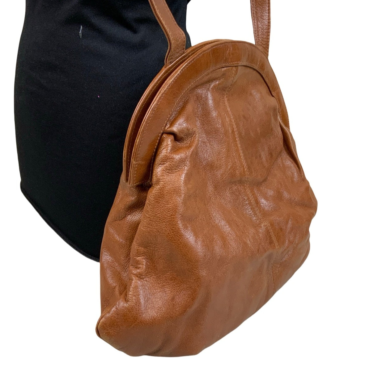 Vintage 80s 90s ‘R.R. by Mario Soppelsa’ Light Brown Beige Pop Button Shoulder Bag With Purse