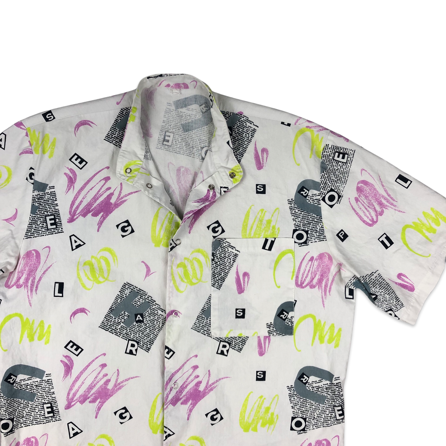 Vintage 80s Abstract Print Roundneck Shirt L