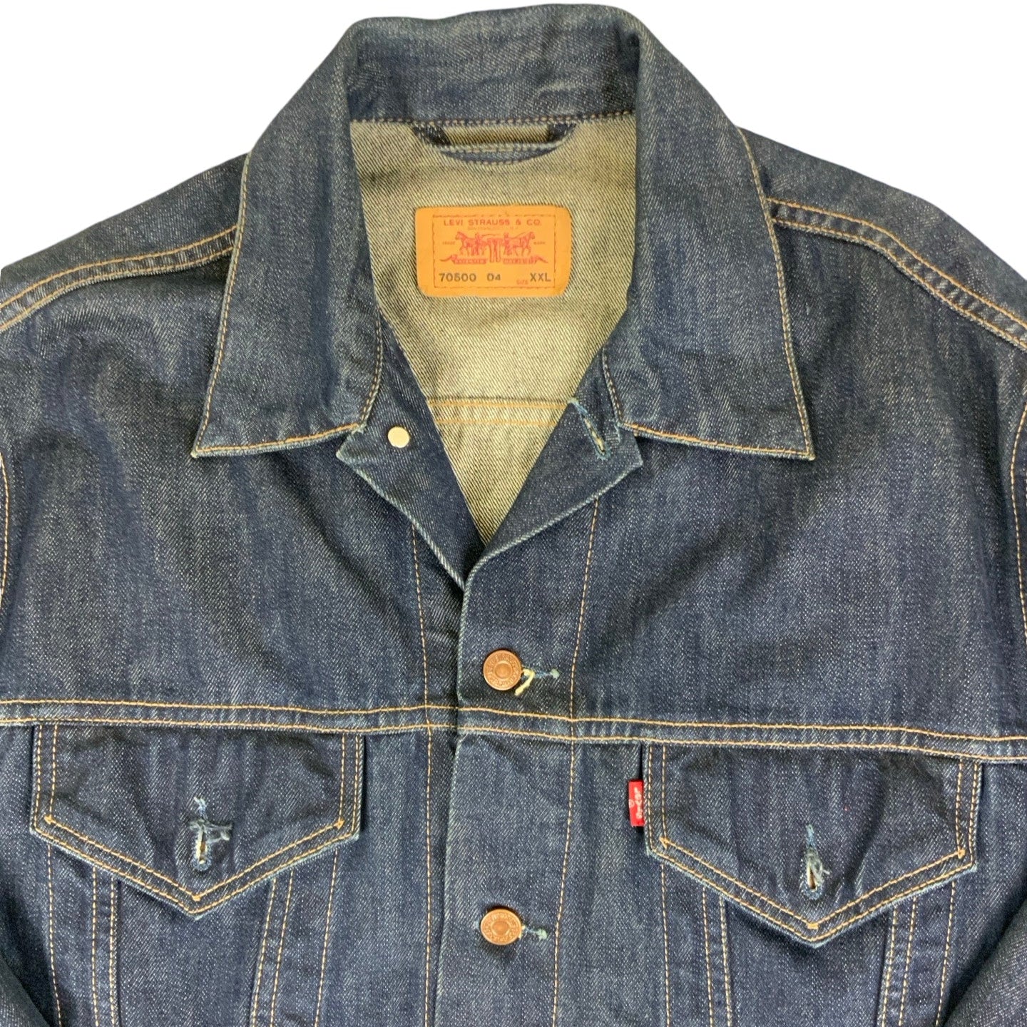 Vintage 70s 80s (70500) Small e Red Tab Levis Denim Trucker Jacket M L