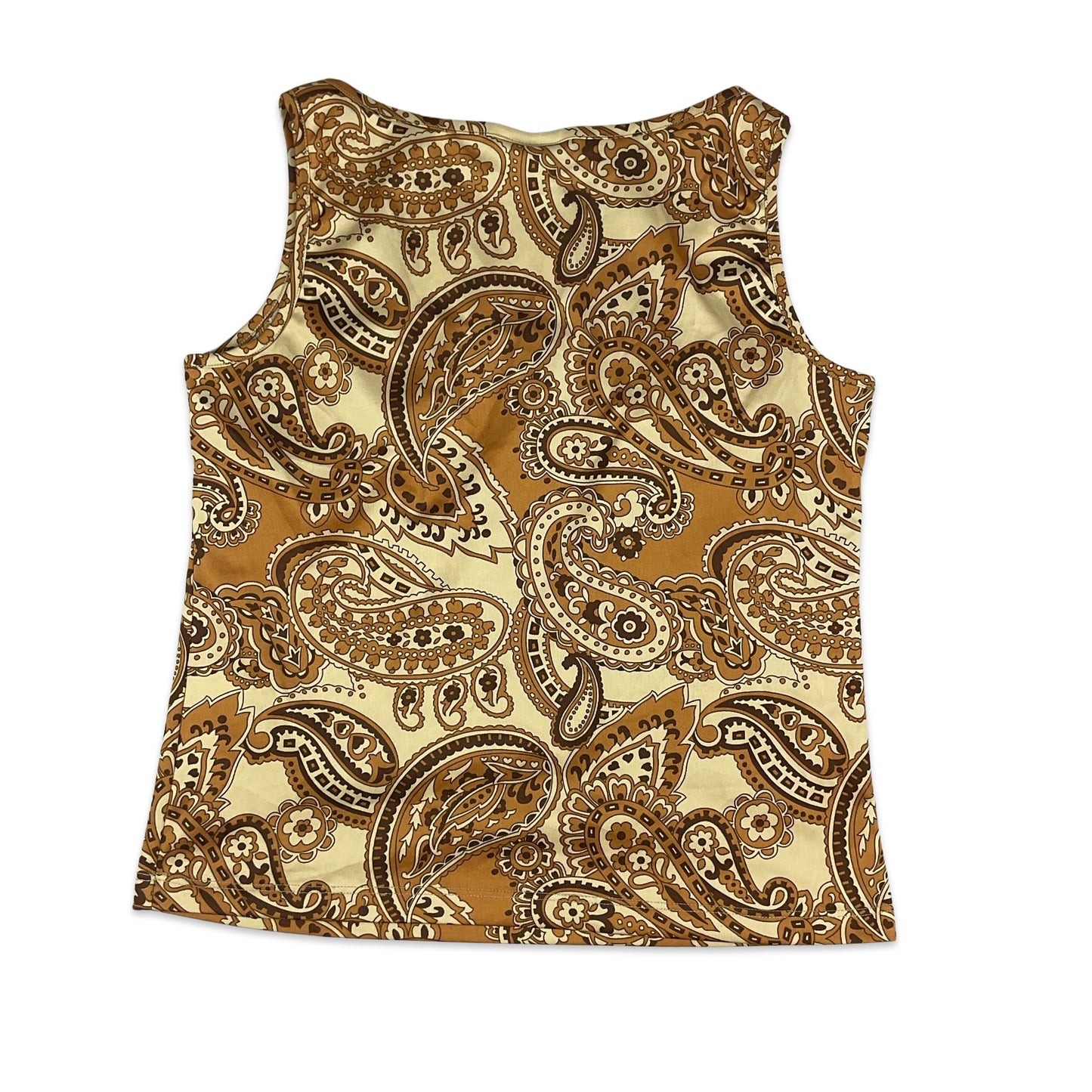 Vintage D&G Brown & Orange Paisley Vest Top 6 8 10