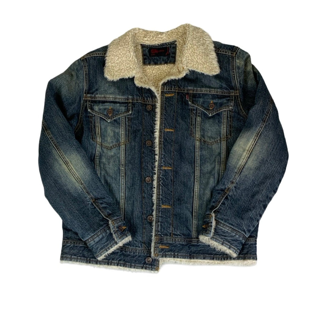 Vintage 90s Levi's Distressed Sherpa Denim Jacket M