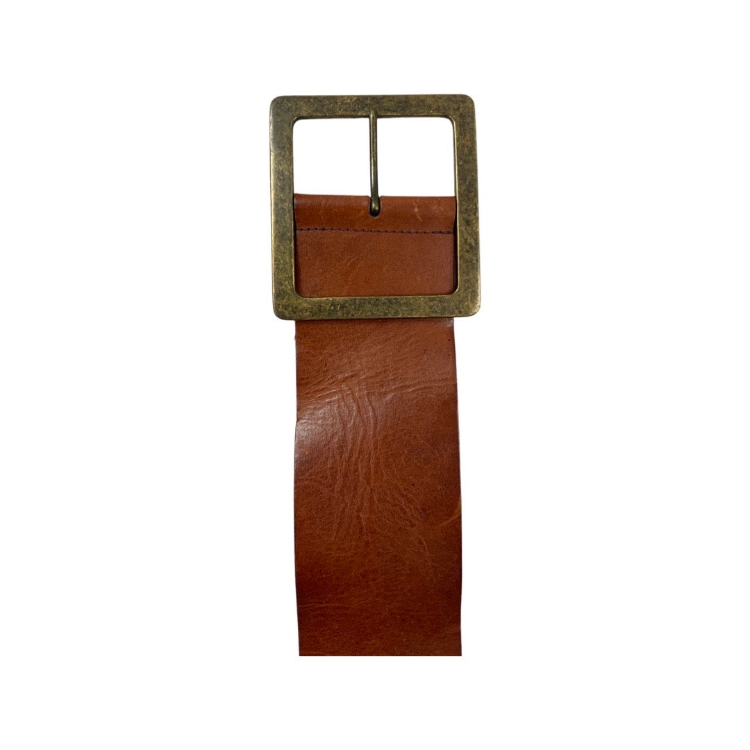 Vintage Tan Leather Oversized Belt