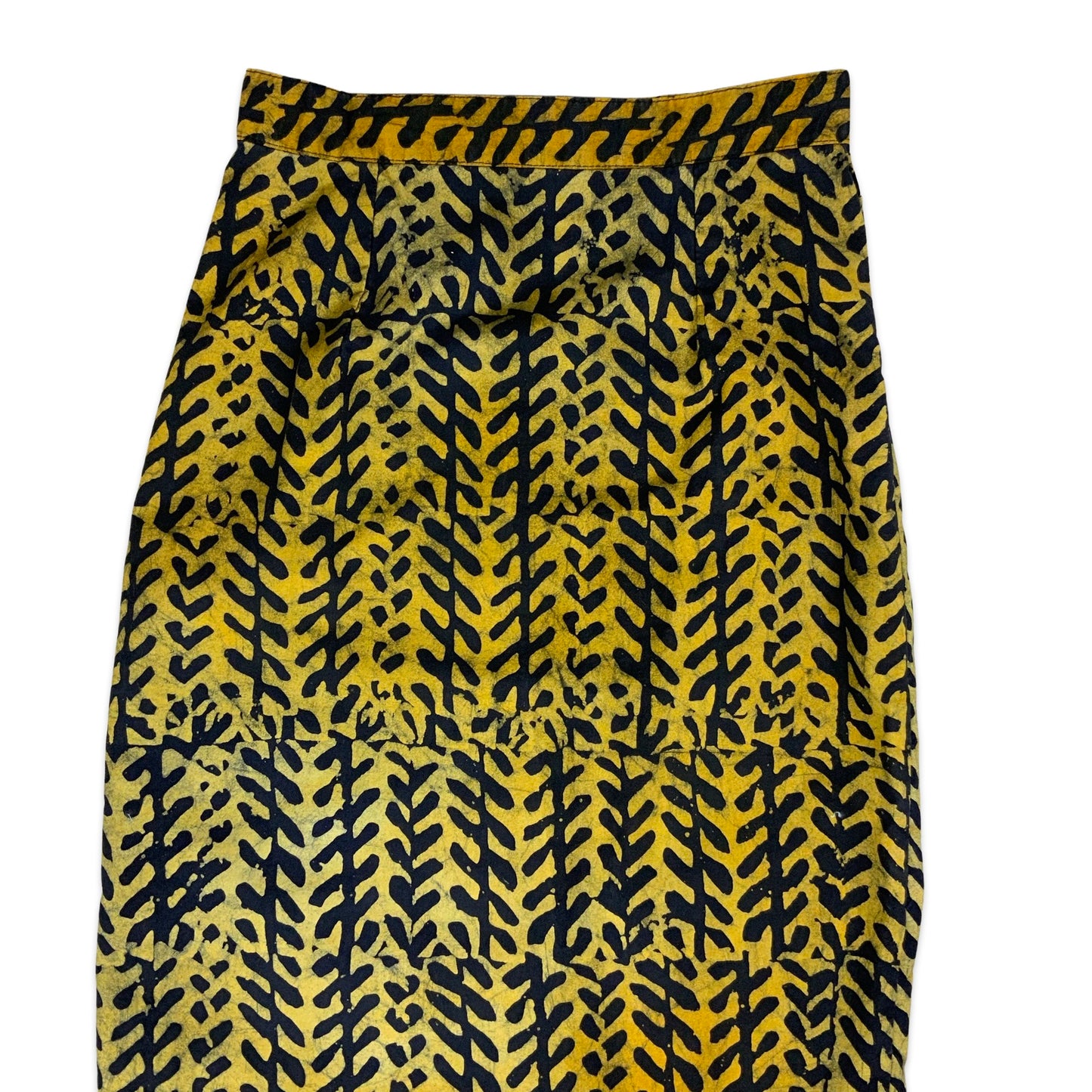 Vintage Yellow & Black Maxi Skirt 6 8