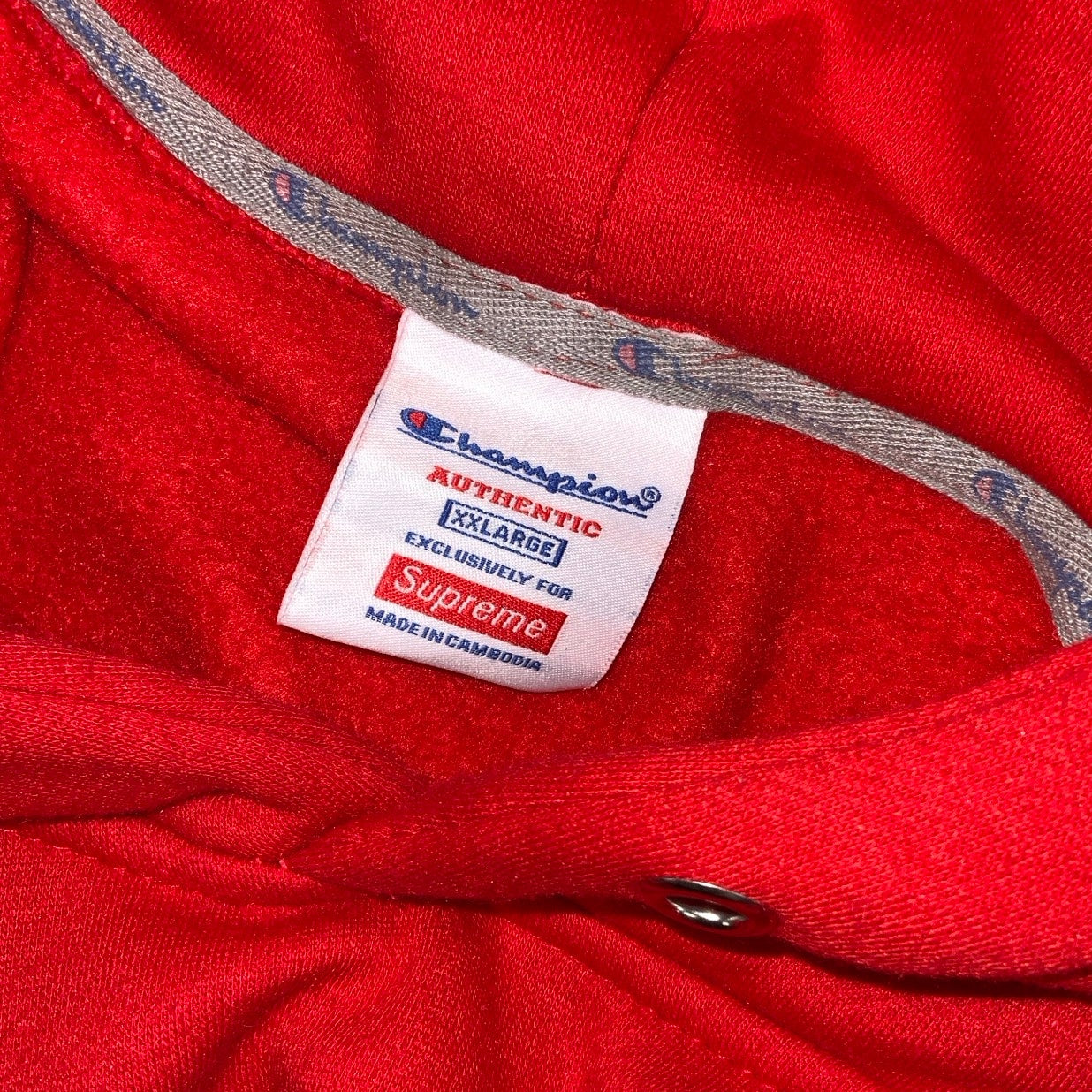 Champion x Supreme Authentic Red Hoodie M L