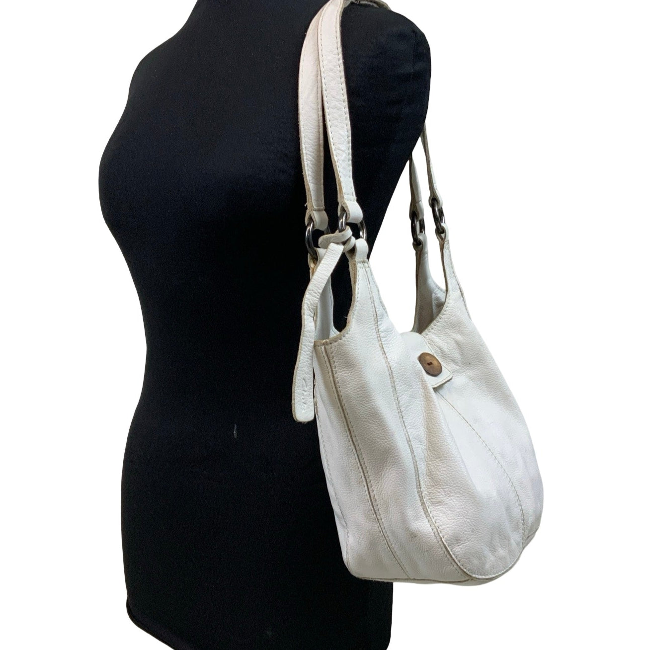 Vintage 90s 00s Y2k ‘Clarks’ White Leather Handbag