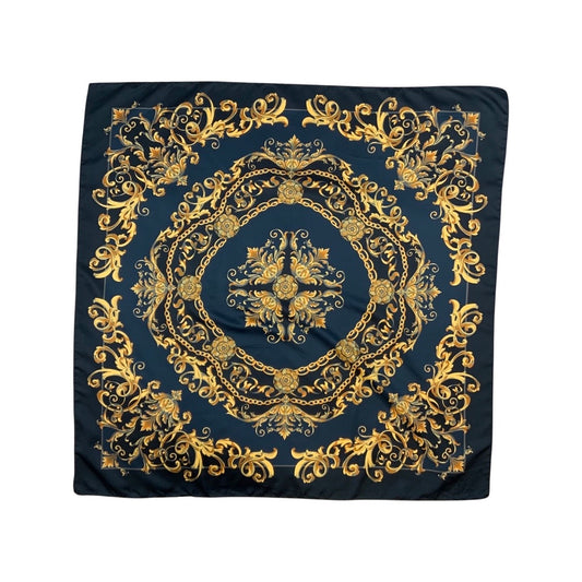 Vintage Blue and Gold Scarf