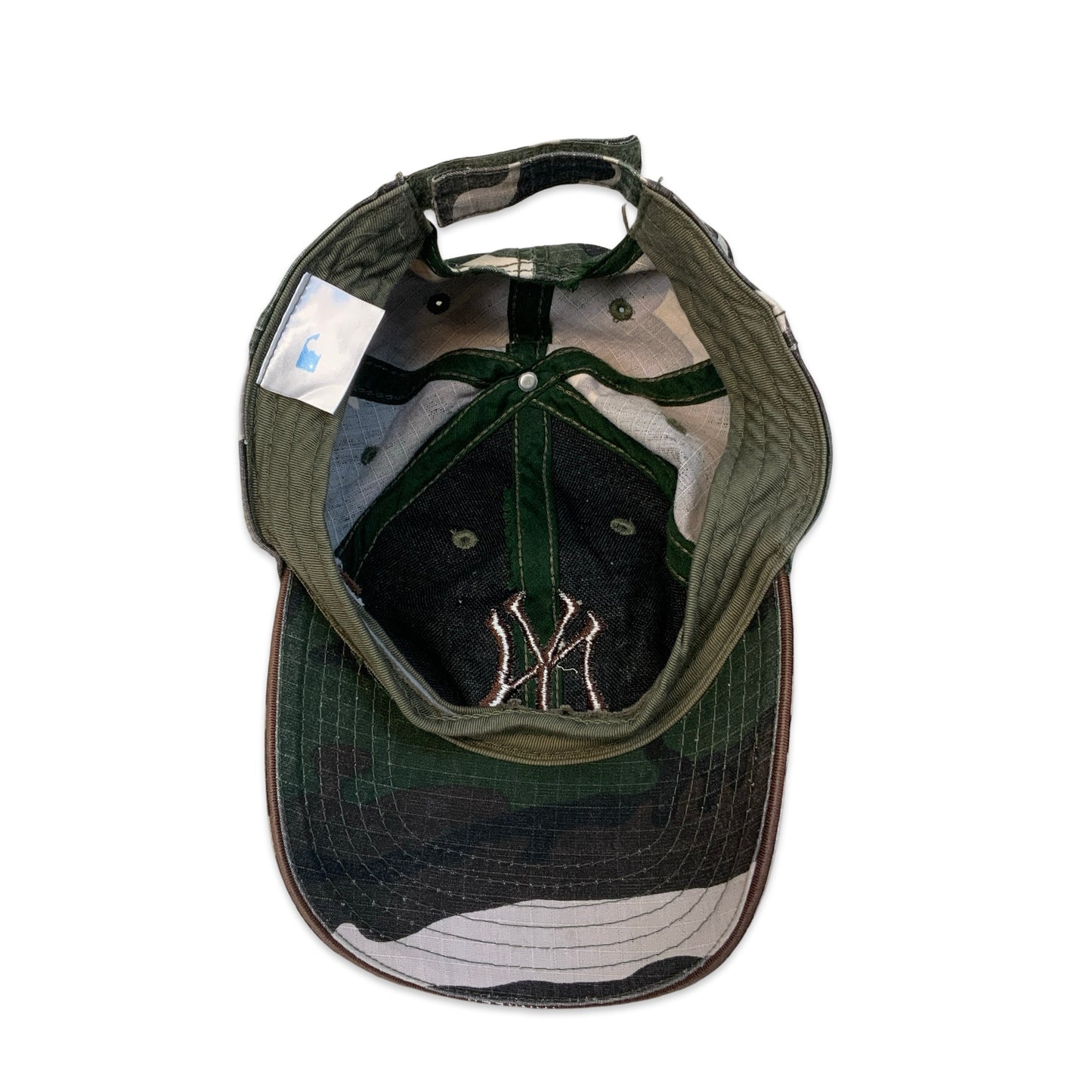 Y2K New York Yankee’s Camo Cap Khaki Green White Brown