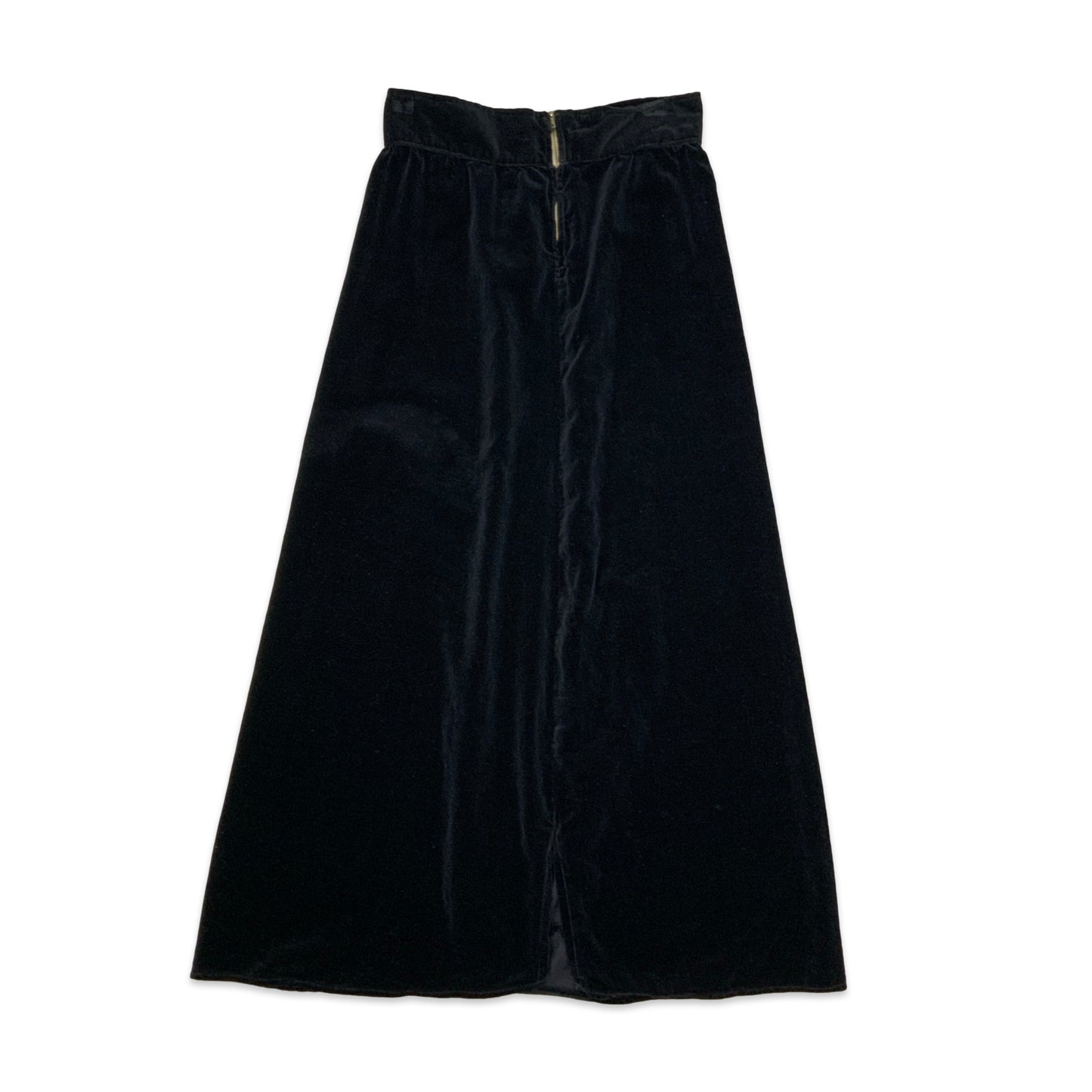 Vintage Black Velvet Maxi Skirt 10