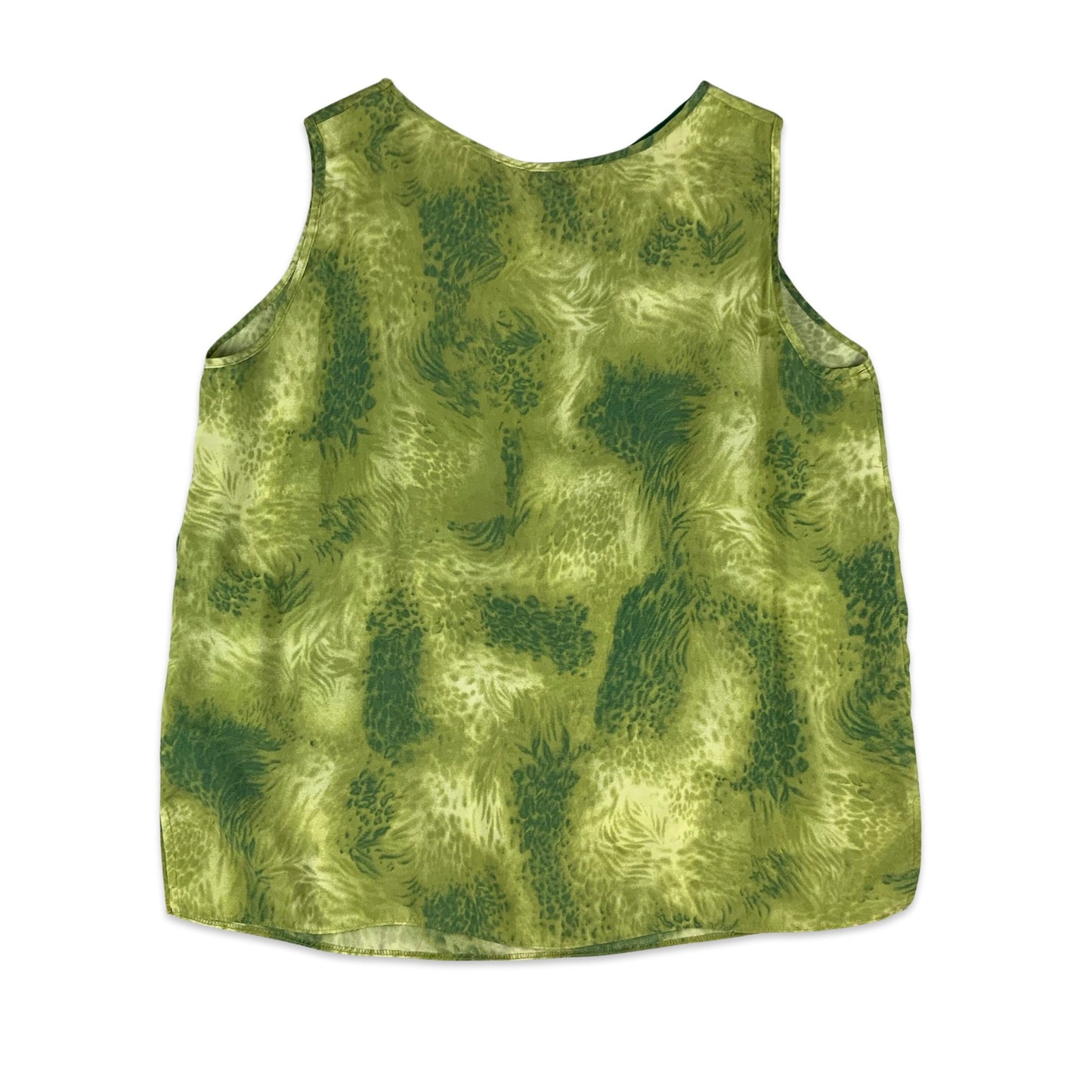 90s Green Sheer Animal Print Tank Top