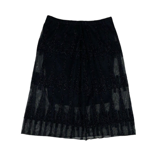 Vintage Y2K Black Sparkly Mini Skirt S 6 8