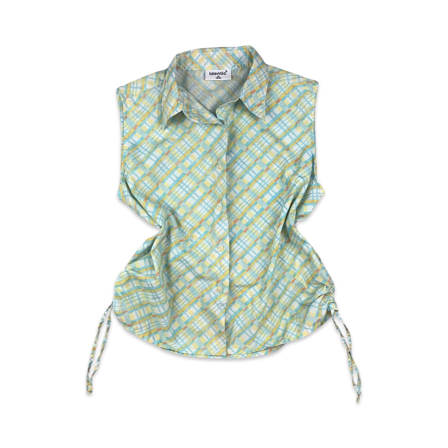 Vintage Pastel Checkered Blouse