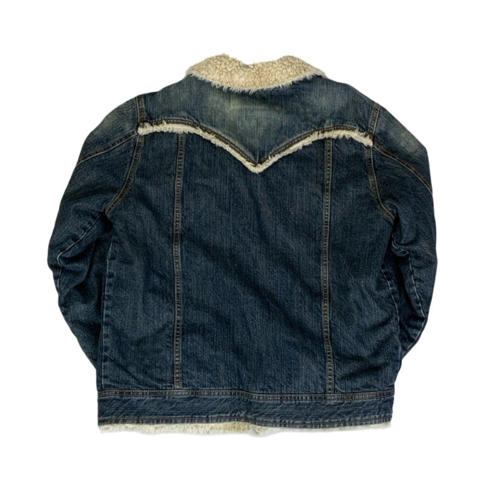 Vintage 90s Levi's Distressed Sherpa Denim Jacket M