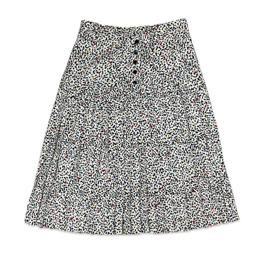 Vintage Drop Waist Pleated Midi Skirt