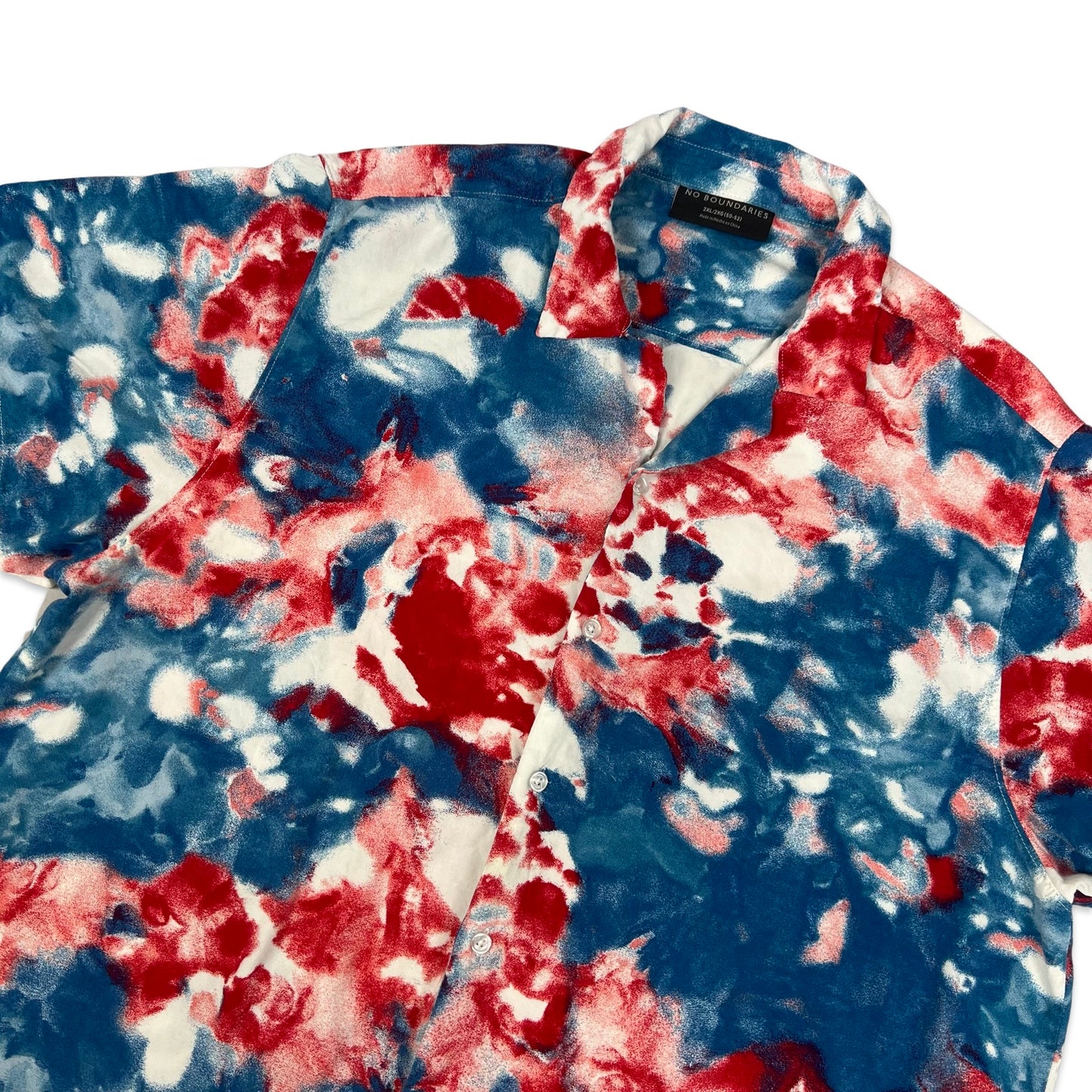 Blue & Red Abstract Print Short Sleeve Shirt XL XXL