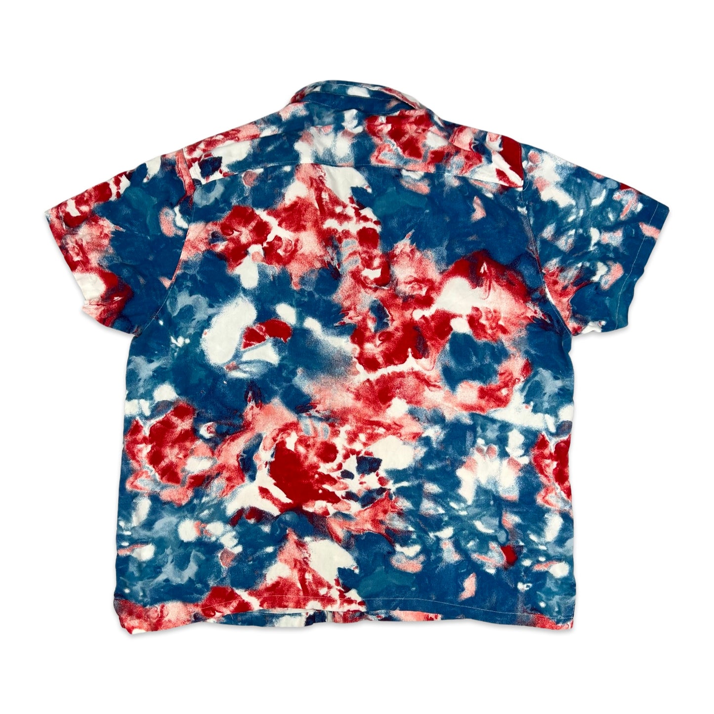 Blue & Red Abstract Print Short Sleeve Shirt XL XXL