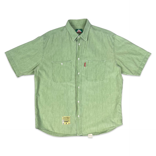 Vintage Y2K Light Green Short Sleeve Shirt L XL