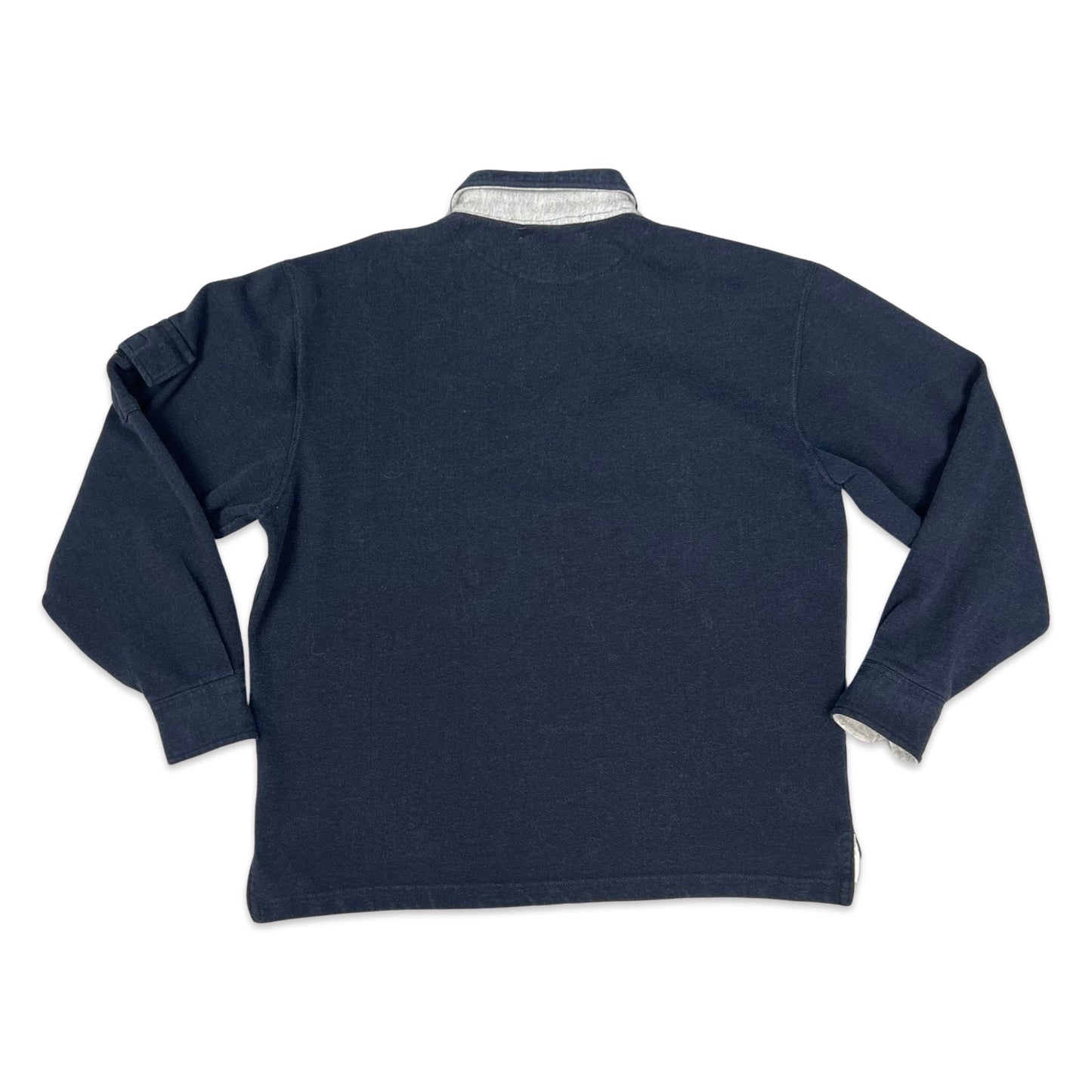 Vintage 80s 90s Ralph Lauren Navy Collared Sweatshirt L XL