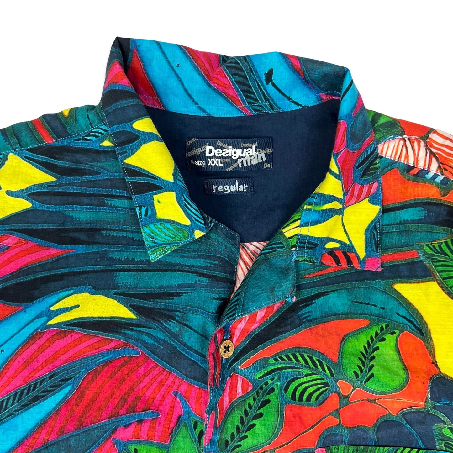 Desigual Multicolour Botanical Print Hawaiian Shirt L XL