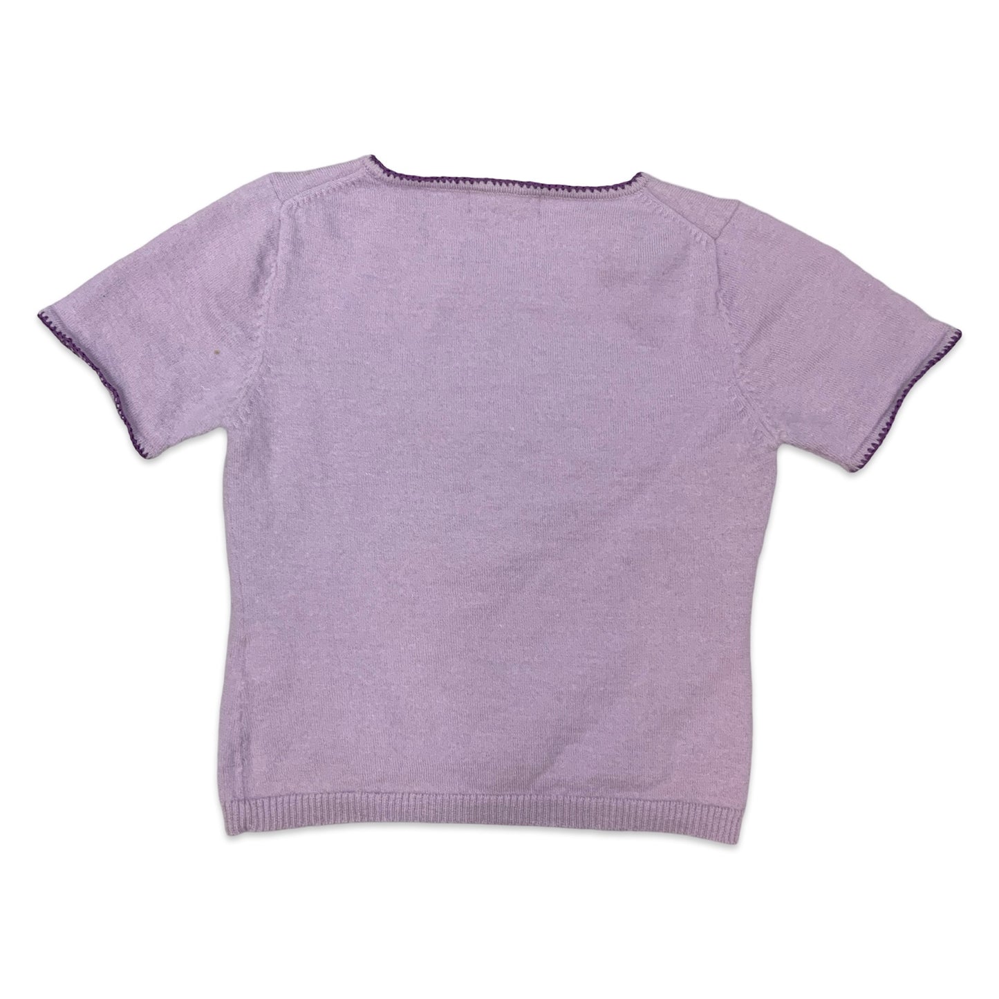 90s Lilac Cropped Short Sleeve Jumper 6 8