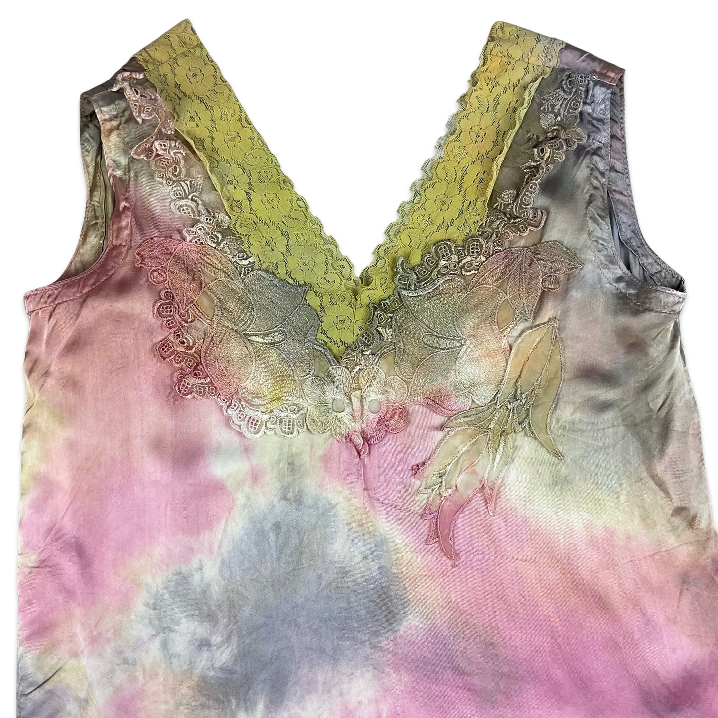 90s Y2K Tie Dye Lace Top 12 14 16