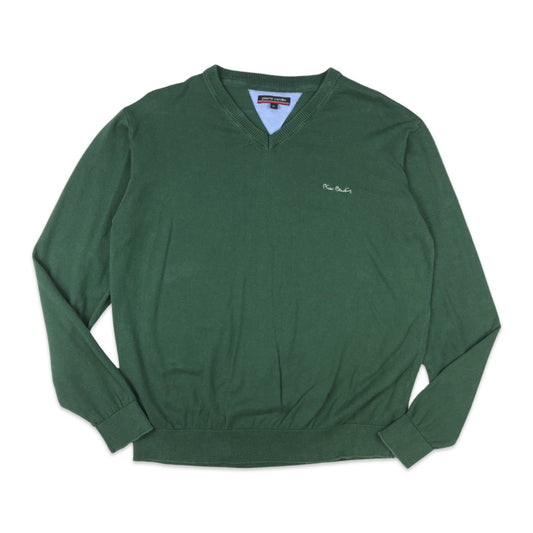 Pierre Cardin Green V Neck Knit Jumper L