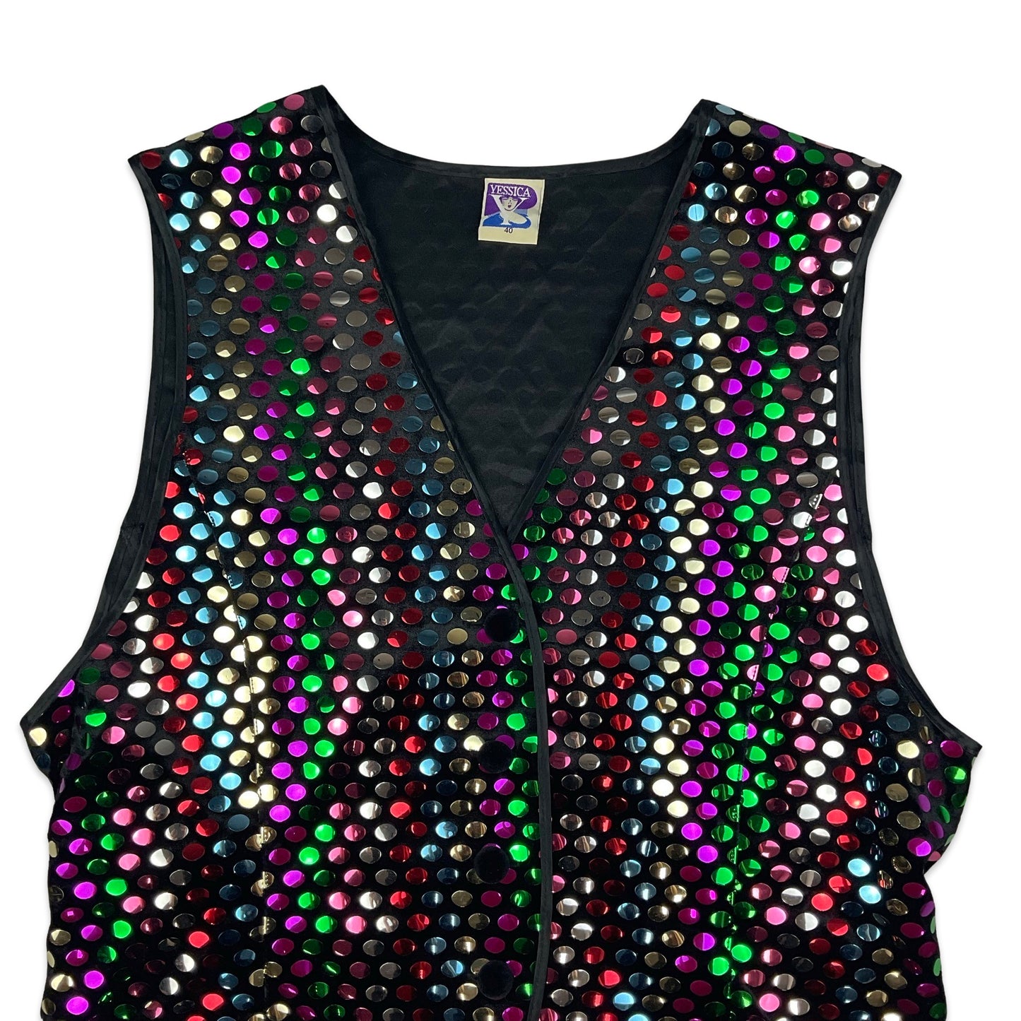 80s Polka Dot Disco Waistcoat 10 12 14 16 18