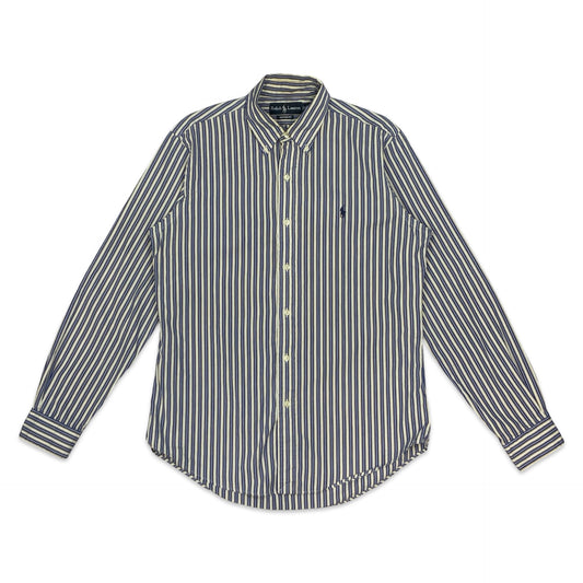 Vintage Blue & White Striped Ralph Lauren Shirt M