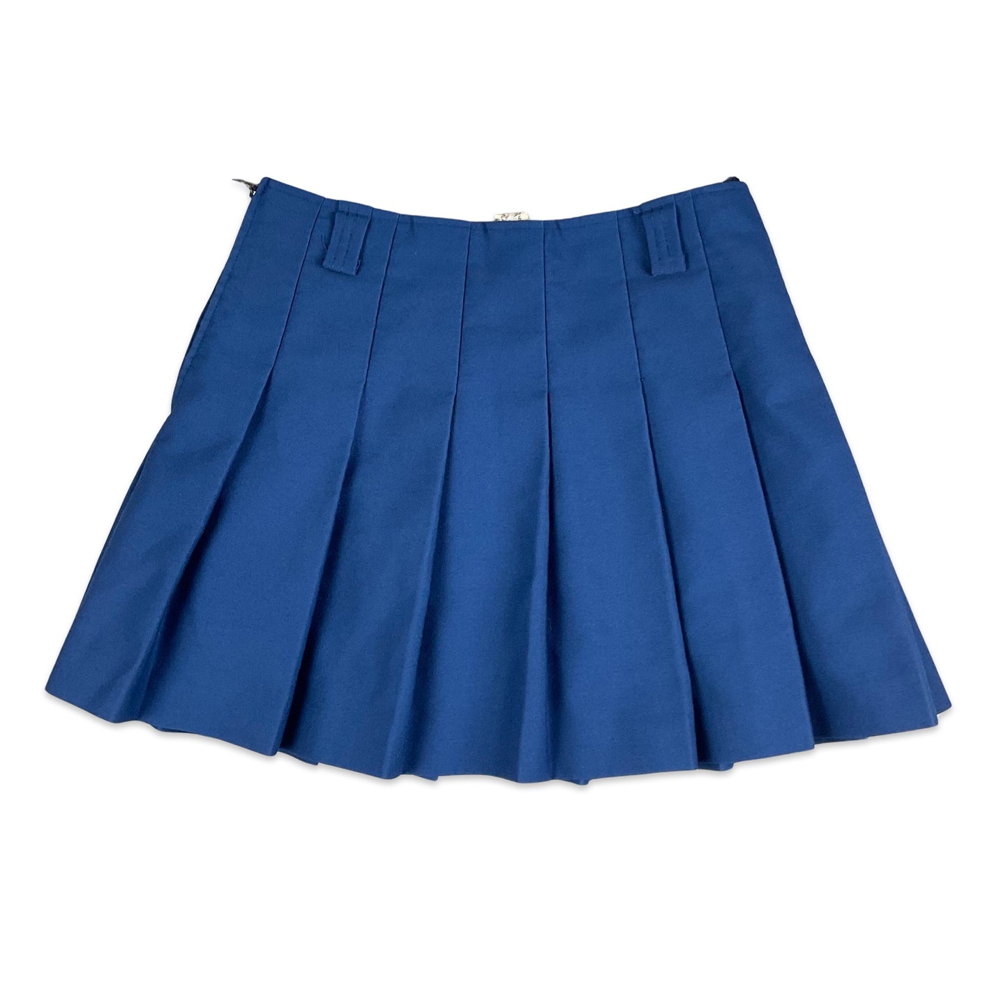 Vintage 70s Blue Pleated Mini Skirt 6 8
