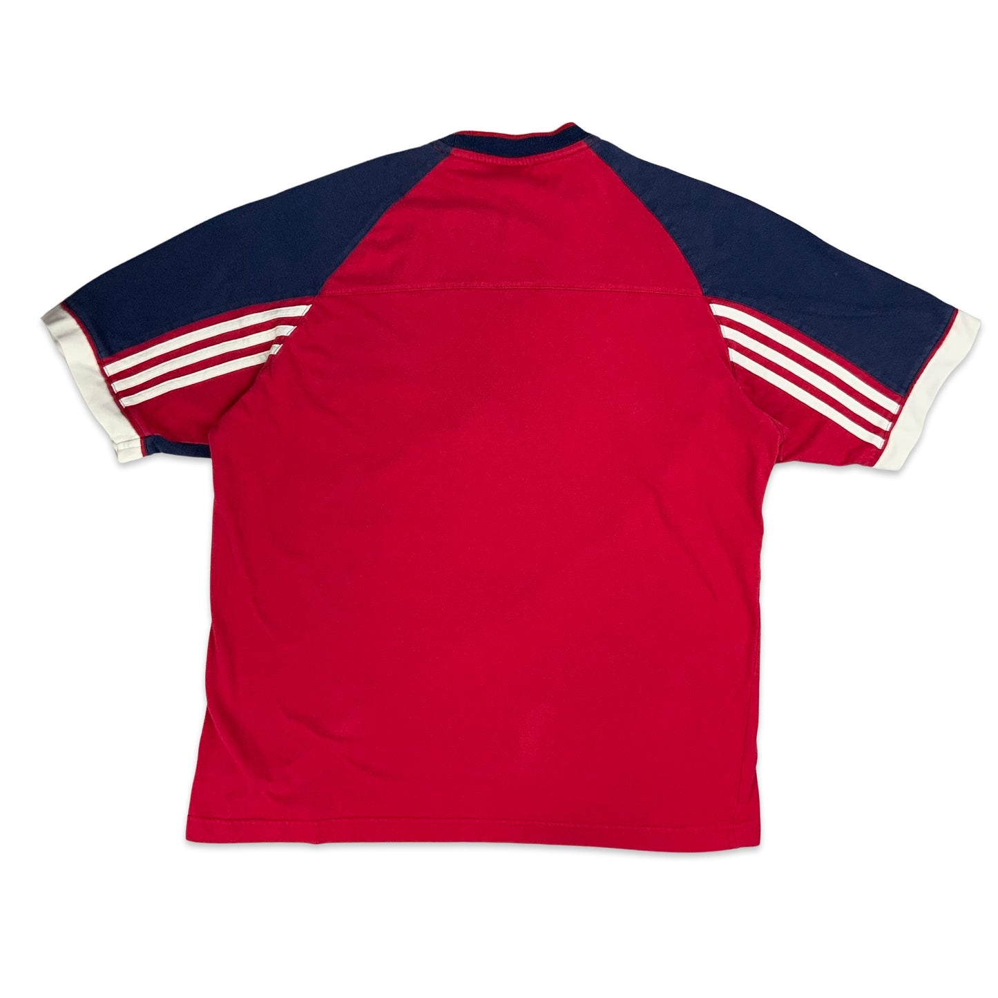 Vintage Red Navy & White Adidas Sports Tee S M