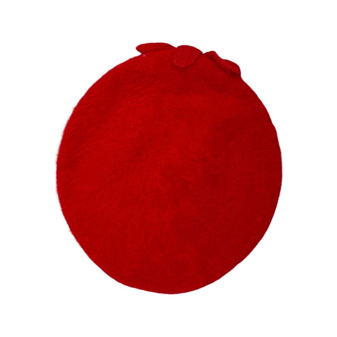 Vintage Red Angora Beret